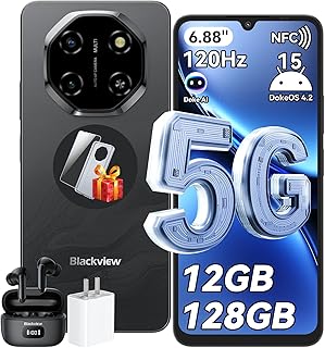 Blackview Shark 6 Telephone Portable 5G, Smartphone Pas Cher 6.88