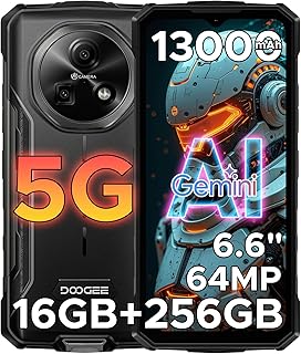 DOOGEE Fire7 Téléphone Portable Incassable 5G 2025 Android 15 10300mAh, Smartphone Incassable, 16Go(4+12)+256Go, 6,6 Pouces 64MP MTK 6300 Octa Core Gemini AI, GPS/NFC/OTG