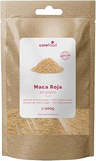 Carefood - Maca Rouge Bio en Poudre 200 g - Superfood 100% Biologique Adapté aux Véganes - Superfood Naturel Idéal pour des Smoothies et Jus Riches en Nutriments
