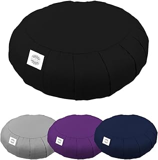 Vivezen - Pouf, zafu, coussin de méditation, yoga - Rond - 38 x 38 x 13 cm - Plusieurs coloris