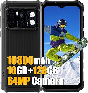 HOTWAV Cyber 13 Telephone Portable Incassable 2025, 16Go+128Go+1TB TF Android 14 Téléphone Débloqué, 10800mAh, 64MP+16MP, 6.6