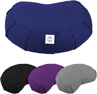 Vivezen - Pouf, zafu, coussin de méditation, yoga - Demi-lune - 44 x 27 x 13 cm - Plusieurs coloris