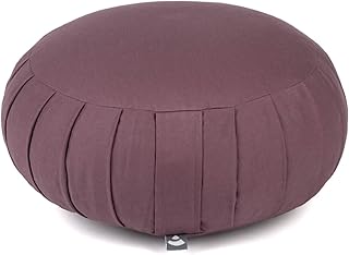 Bodhi Coussin de méditation Zafu ECO Rond avec Plis | Housse en Coton 100% Biologique | Coussin Garni d
